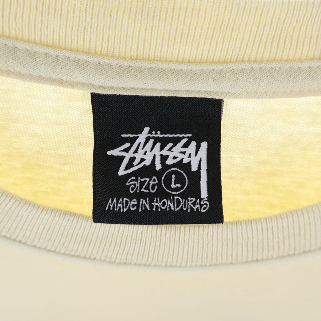 STUSSY(ステューシー) ×DOVER STREET MARKET GINZA TEE ドーバーストリートマーケット ギンザ ロゴデザイン クルーネック カットソー 長袖Tシャツ ベージュ