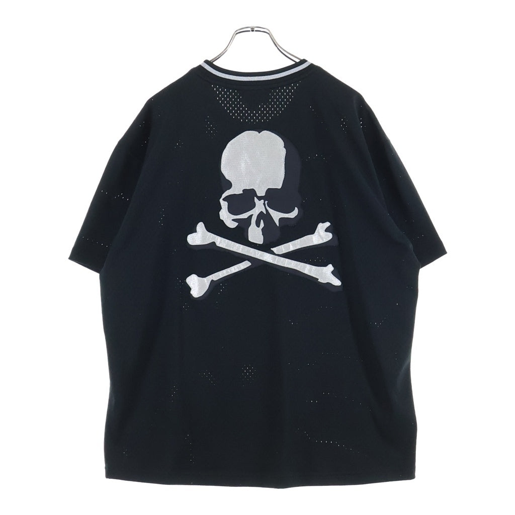 mastermind JAPAN(マスターマインドジャパン) ロゴデザイン メッシュ地 ラウンドネック 半袖Tシャツ ブラック