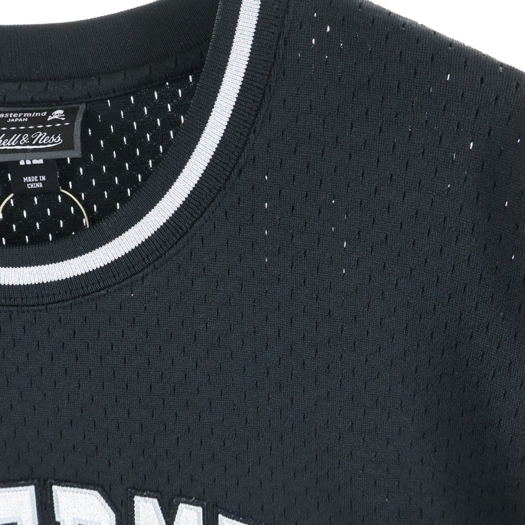 mastermind JAPAN(マスターマインドジャパン) ロゴデザイン メッシュ地 ラウンドネック 半袖Tシャツ ブラック