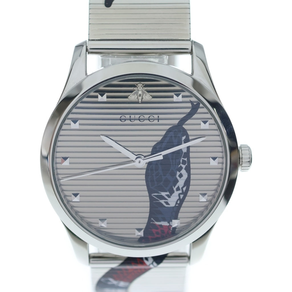 GUCCI(グッチ) Gタイムレス キングスネーク クォーツ時計 ウォッチ シルバー YA1264123