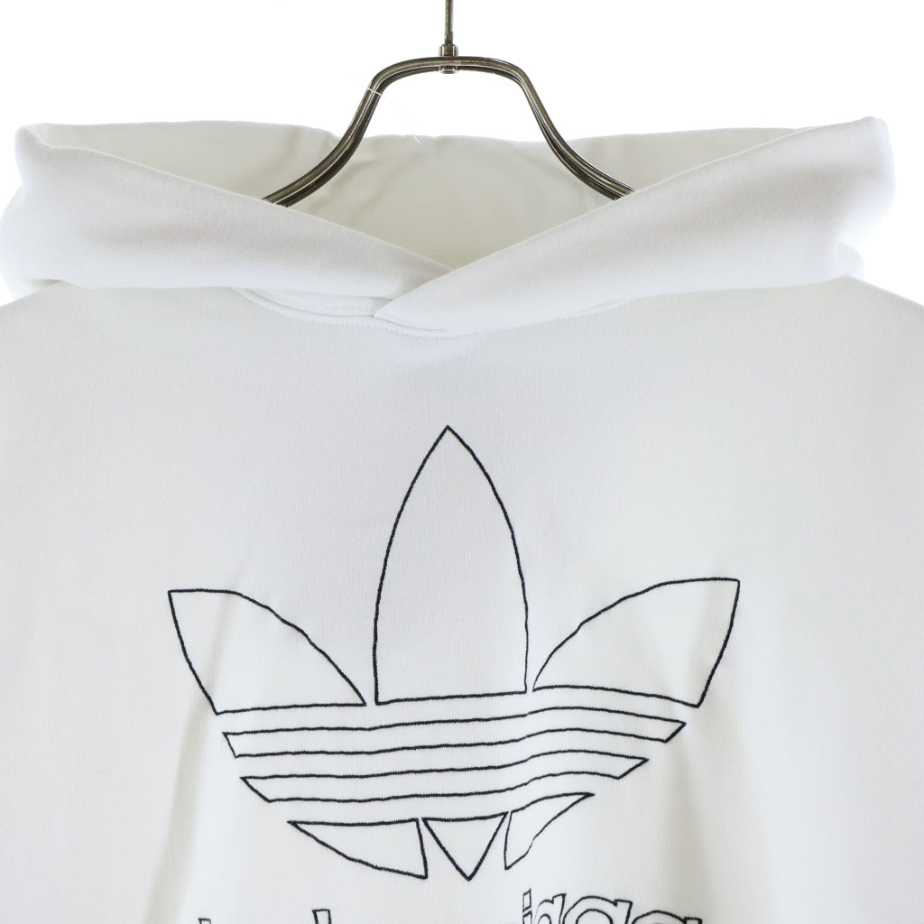 BALENCIAGA(バレンシアガ) ×adidas アディダス ロゴ刺繍 プルオーバーパーカー フーディー ホワイト 712396