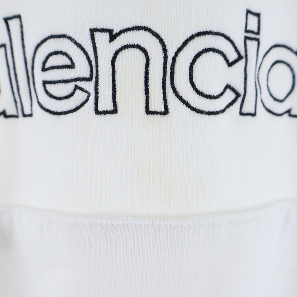 BALENCIAGA(バレンシアガ) ×adidas アディダス ロゴ刺繍 プルオーバーパーカー フーディー ホワイト 712396