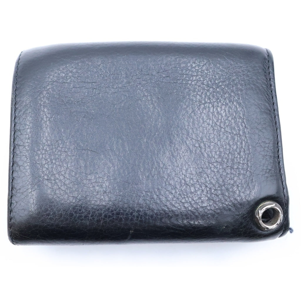 CHROME HEARTS(クロムハーツ) 3FOLD 3フォールド クロスボールボタン レザーウォレット 財布 ブラック