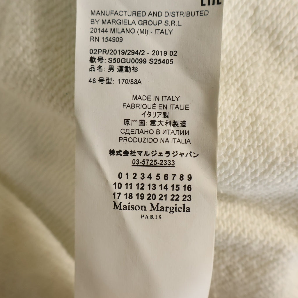 Maison Margiela(メゾンマルジェラ) 19AW 再構築 カレンダーロゴ トレーナー ブラック/ホワイト S50GU0099