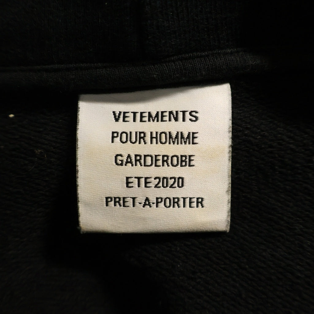 VETEMENTS(ヴェトモン) 20SS Anarchy Hoodie ヴェトモン アナーキーフーディ プルオーバーパーカー プリント ブラック SS20TR312