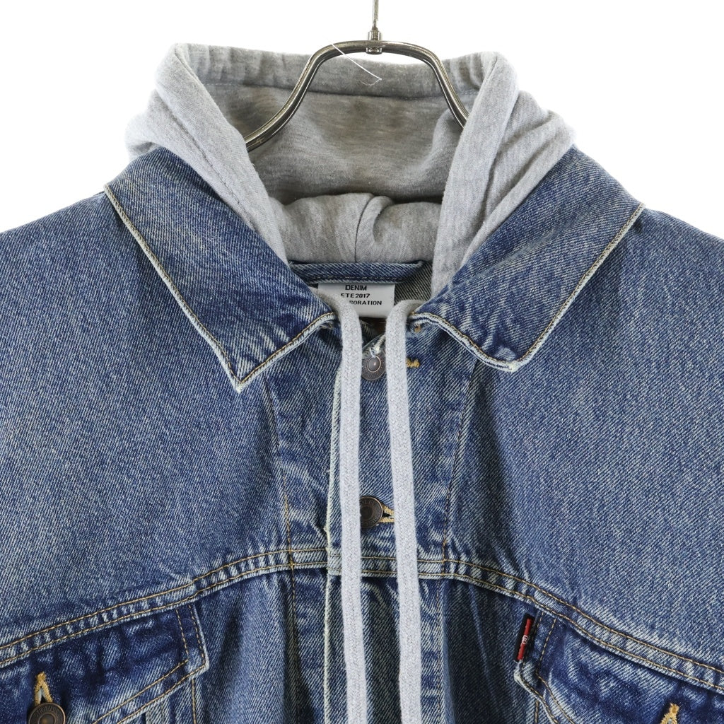 VETEMENTS(ヴェトモン) 17SS ×LEVIS リーバイス フーデッド デニムジャケット インディゴ WSS17LE7