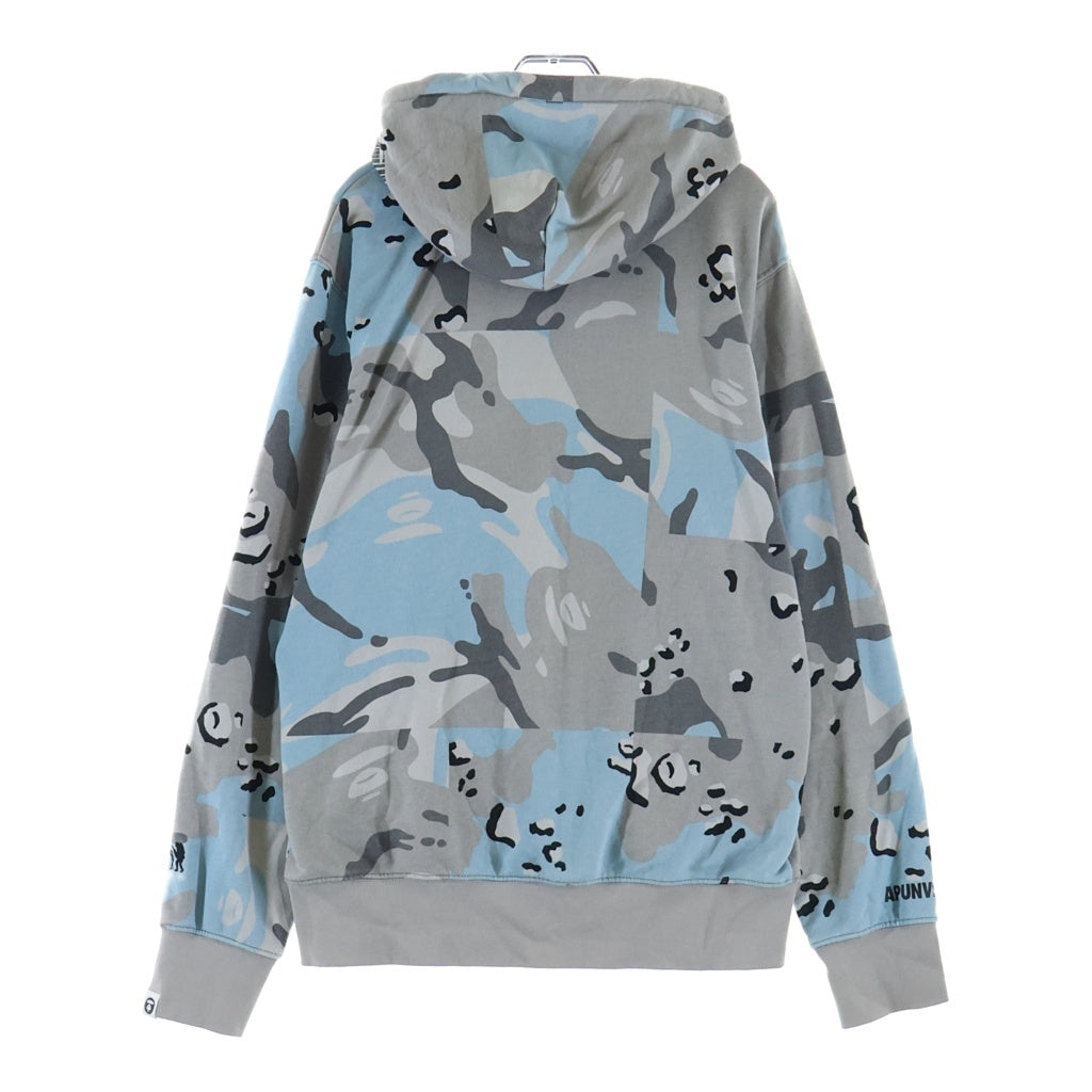A BATHING APE(アベイシングエイプ) カモフラ総柄 プルオーバーパーカー フーディー グレー AAPSWM3781XAG
