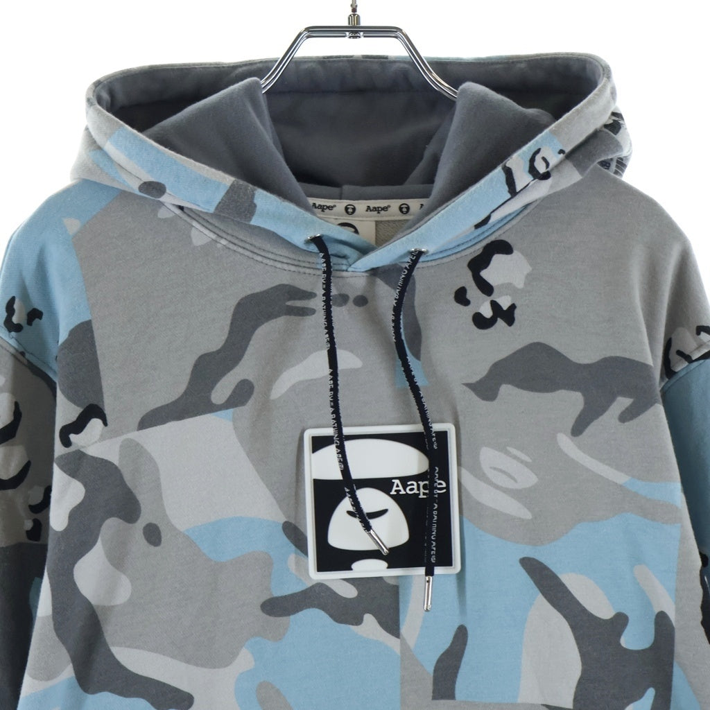 A BATHING APE(アベイシングエイプ) カモフラ総柄 プルオーバーパーカー フーディー グレー AAPSWM3781XAG