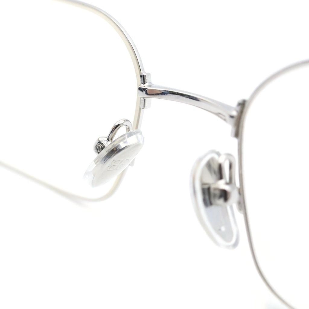 BALENCIAGA(バレンシアガ) Invisible Rectangle メタルフレーム スクエア アイウェア 眼鏡 シルバー BB0316S