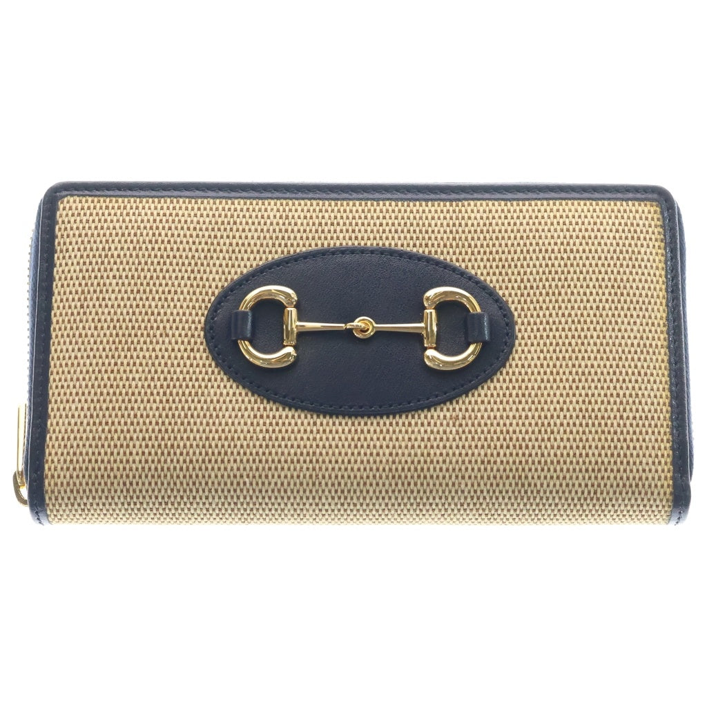 GUCCI(グッチ) ホースビット ラウンドジップ ロングウォレット 財布 ベージュ 621889 レディース