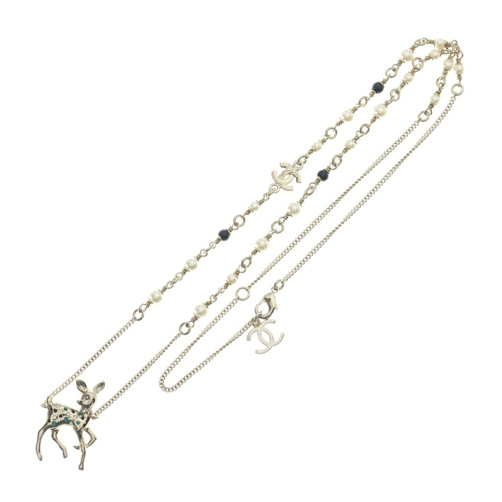 CHANEL(シャネル) Bambi-motif CC logo necklace バンビモチーフココマークネックレス ゴールド G26C レディース