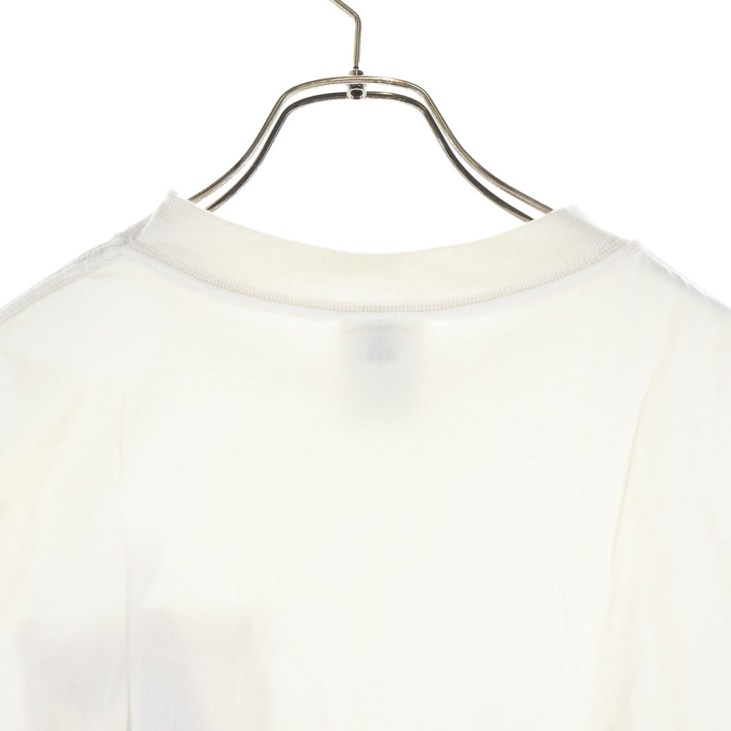 SAINT MICHAEL(セントマイケル) 26AW SS T-SHIRT POCKET ロゴデザイン 胸ポケット クルーネック カットソー 半袖Tシャツ ホワイト SM-MK1-0000-013