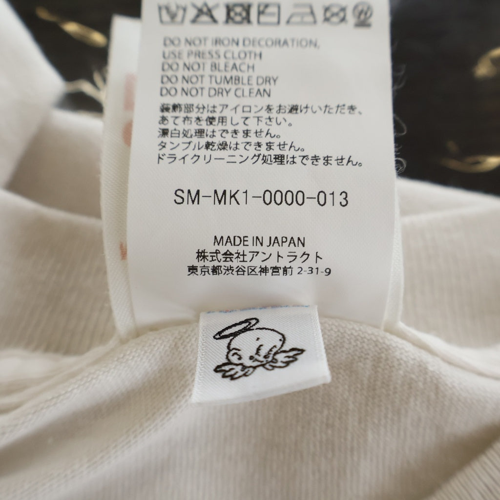SAINT MICHAEL(セントマイケル) 26AW SS T-SHIRT POCKET ロゴデザイン 胸ポケット クルーネック カットソー 半袖Tシャツ ホワイト SM-MK1-0000-013