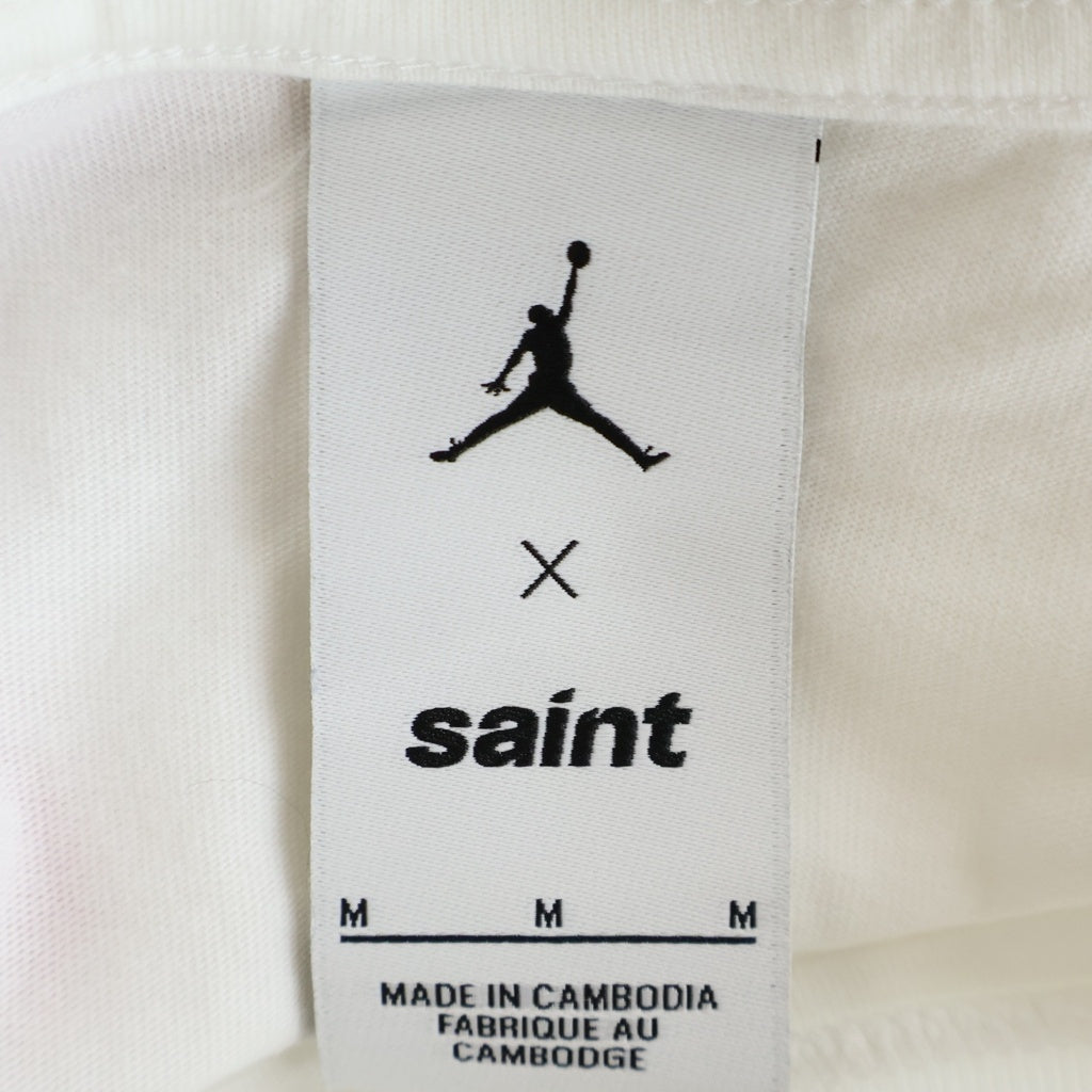 SAINT MICHAEL(セントマイケル) 26SS × NIKE ナイキ 両面プリント クルーネック 半袖Tシャツ ホワイト FV4716-100