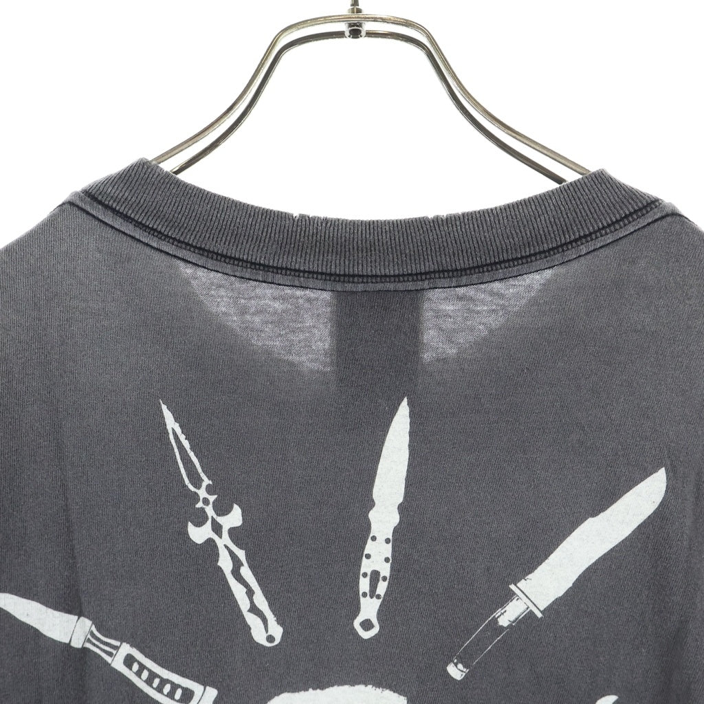SAINT MICHAEL(セントマイケル) 25SS LIP BTM SS TEE リップ ロゴデザイン クルーネック カットソー 半袖Tシャツ ブラック SM-HR8-0000-C55
