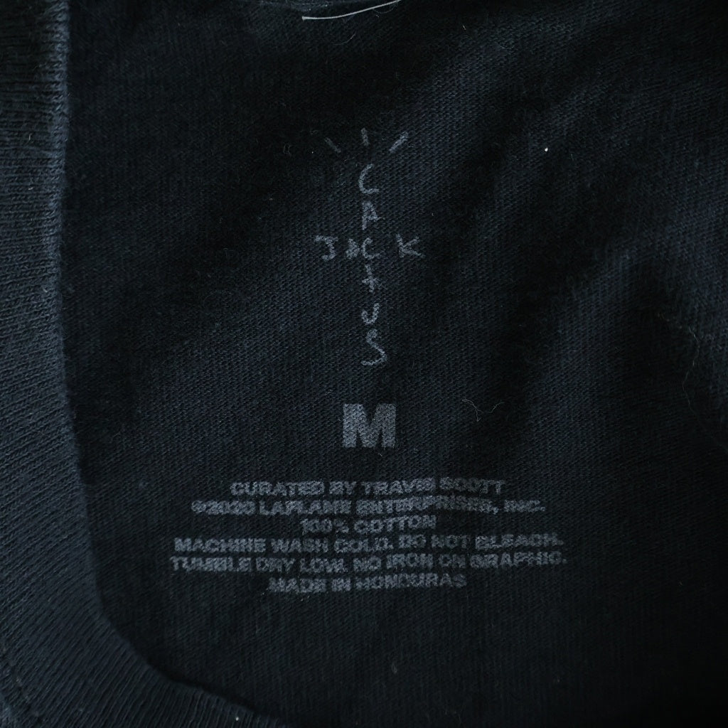 Cactus Jack(カクタスジャック) ×TRAVIS SCOTT ×FORTNITE トラビススコット フォートナイト ロゴデザイン クルーネック カットソー 長袖Tシャツ ブラック