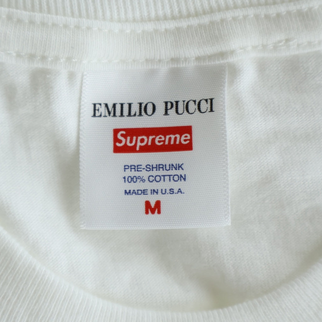 SUPREME(シュプリーム) 21SS ×Emilio Pucci Box Logo Tee エミリオプッチ ボックスロゴ フロントプリント 半袖Tシャツ カットソー ホワイト