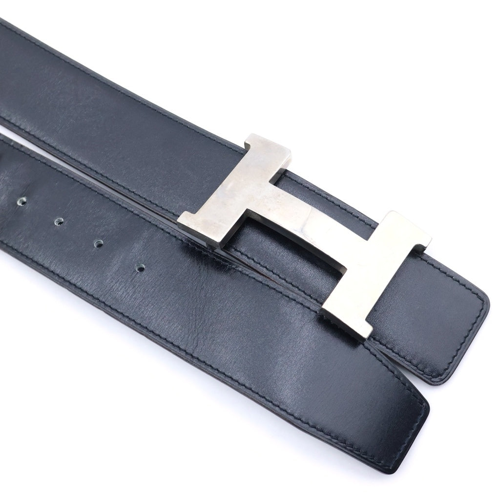 HERMES(エルメス) コンスタンス レザーベルト シルバー金具 M刻印 ブラック