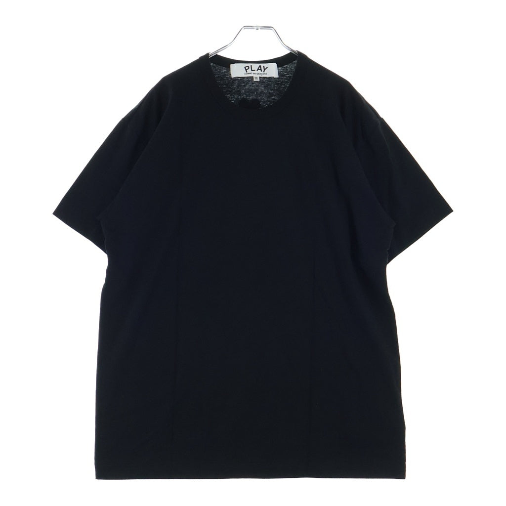 PLAY COMME des GARCONS(プレイコムデギャルソン) BIACK EMBLEM ON THE BACK ハートロゴ刺繍 クルーネック カットソー 半袖Tシャツ ブラック AX-T341