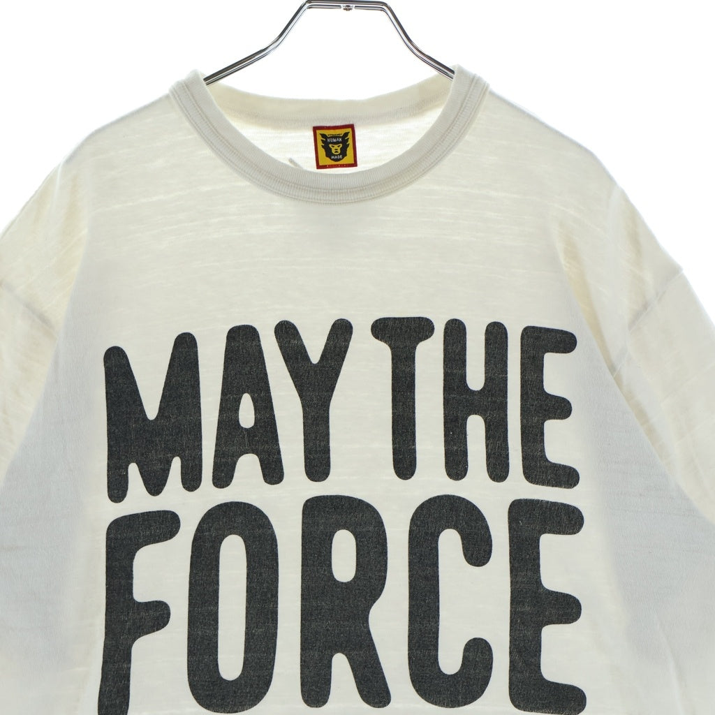 HUMAN MADE(ヒューマンメイド) ×STARWARS スターウォーズ ロゴデザイン クルーネック カットソー 半袖Tシャツ ホワイト