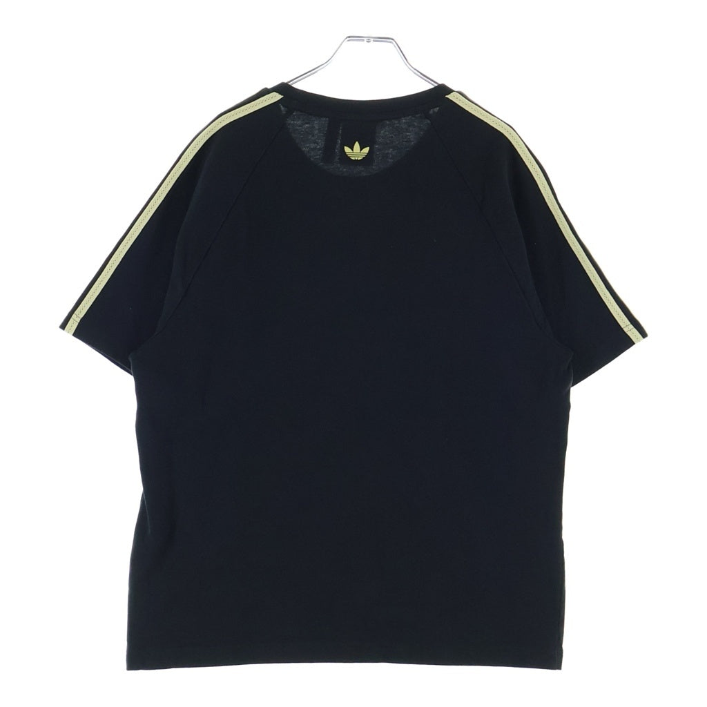 adidas(アディダス) ×WALES BONNER ウェールズ ボナー ロゴデザイン クルーネック カットソー 半袖Tシャツ ブラック ABW001