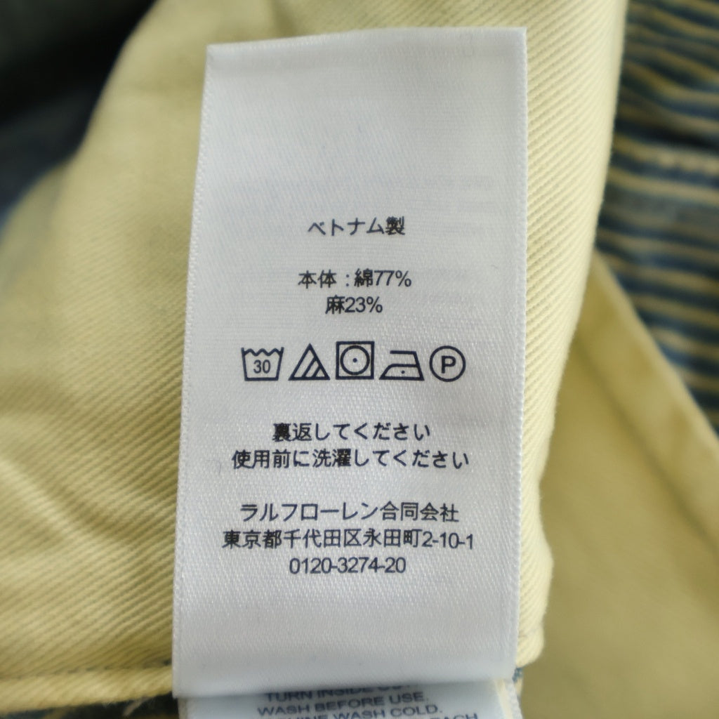 RRL(ダブルアールエル) ストライプ柄 フィールド チノパンツ ブルー 1519-01-29-A-3