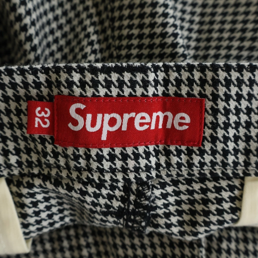 SUPREME(シュプリーム) 25SS Work Shorts 千鳥柄 ハーフ ワーク ショートパンツ ブラック/ホワイト
