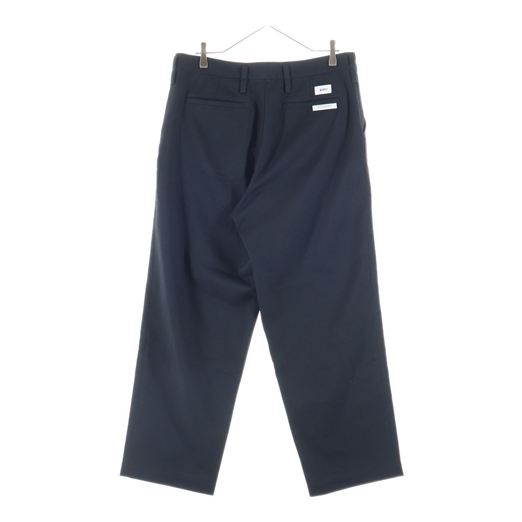 WTAPS(ダブルタップス) 23SS CREASE DL TROUSERS クレースド ジップアップ トラウザーズ スラックス パンツ ブラック 231TQDT-PTM01