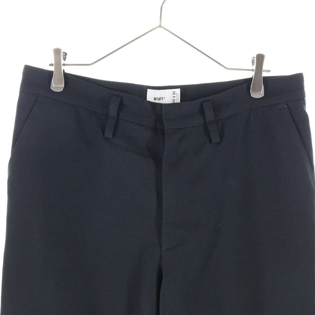 WTAPS(ダブルタップス) 23SS CREASE DL TROUSERS クレースド ジップアップ トラウザーズ スラックス パンツ ブラック 231TQDT-PTM01