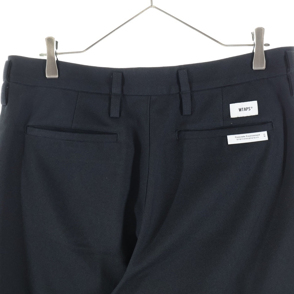 WTAPS(ダブルタップス) 23SS CREASE DL TROUSERS クレースド ジップアップ トラウザーズ スラックス パンツ ブラック 231TQDT-PTM01