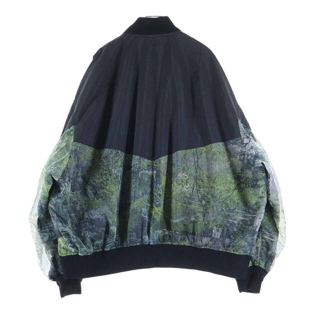 FACETASM(ファセッタズム) 23SS FOREST PACTHED MA-1 フライトジャケット ブラック/グリーン ABH-JK-M13