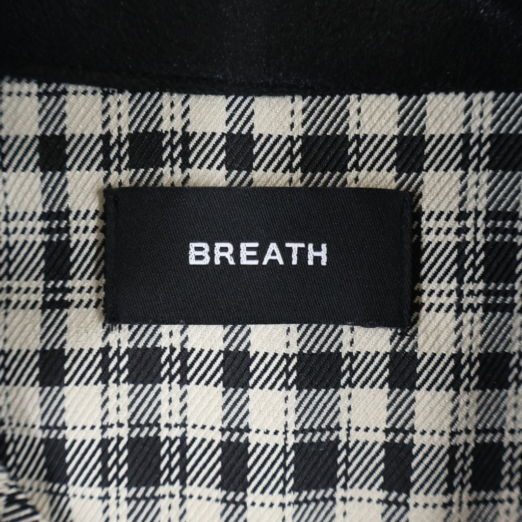 BREATH(ブレス) NEWRICH CHECK SHIRT JACKET ニューリッチチェック長袖シャツジャケット ブラック/ホワイト BR25SS-S2003