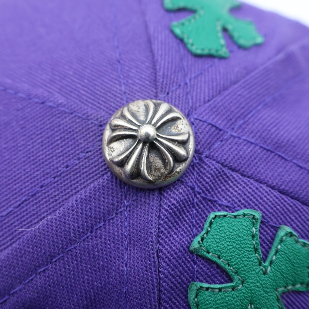 CHROME HEARTS(クロムハーツ) CH HAT CH刺繍 クロスパッチ 5パネル ベースボールキャップ 帽子 グリーン/パープル