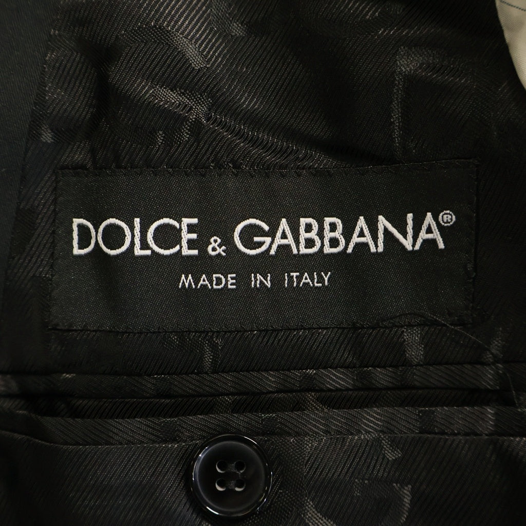 DOLCE & GABBANA(ドルチェアンドガッバーナ) ラインコーティング加工 1Bシングルテーラードジャケット ブラック G2597T/FU6EM