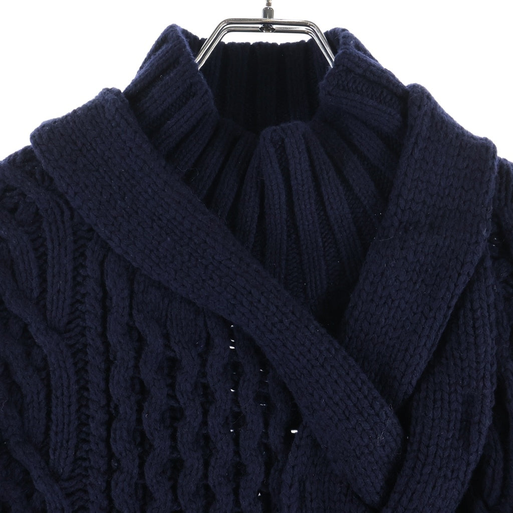 Sacai(サカイ) ローゲージ モックネックニット セーターネイビー 19-02121M