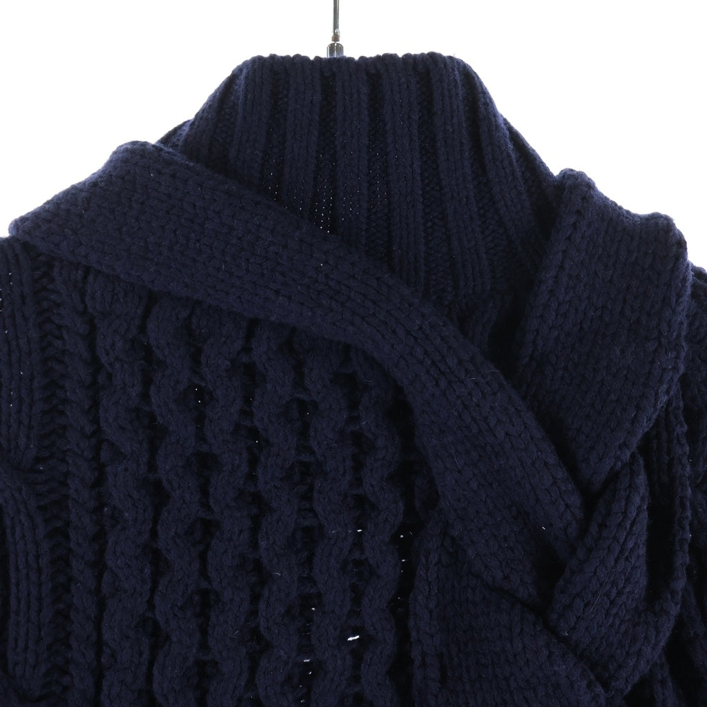 Sacai(サカイ) ローゲージ モックネックニット セーターネイビー 19-02121M