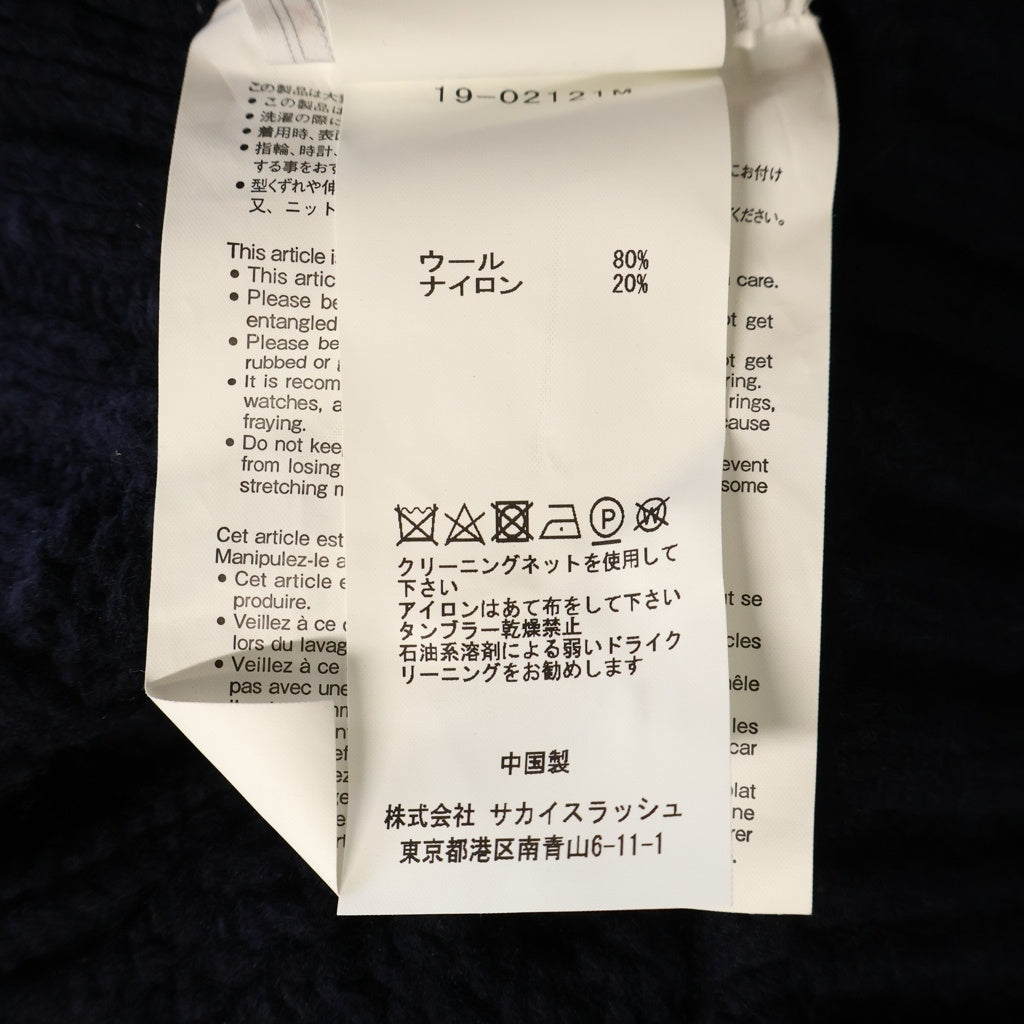 Sacai(サカイ) ローゲージ モックネックニット セーターネイビー 19-02121M