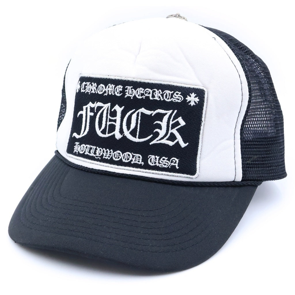 CHROME HEARTS(クロムハーツ) TRUCKER CAP トラッカーキャップ クロスボール付メッシュキャップ 帽子 ブラック/ホワイト