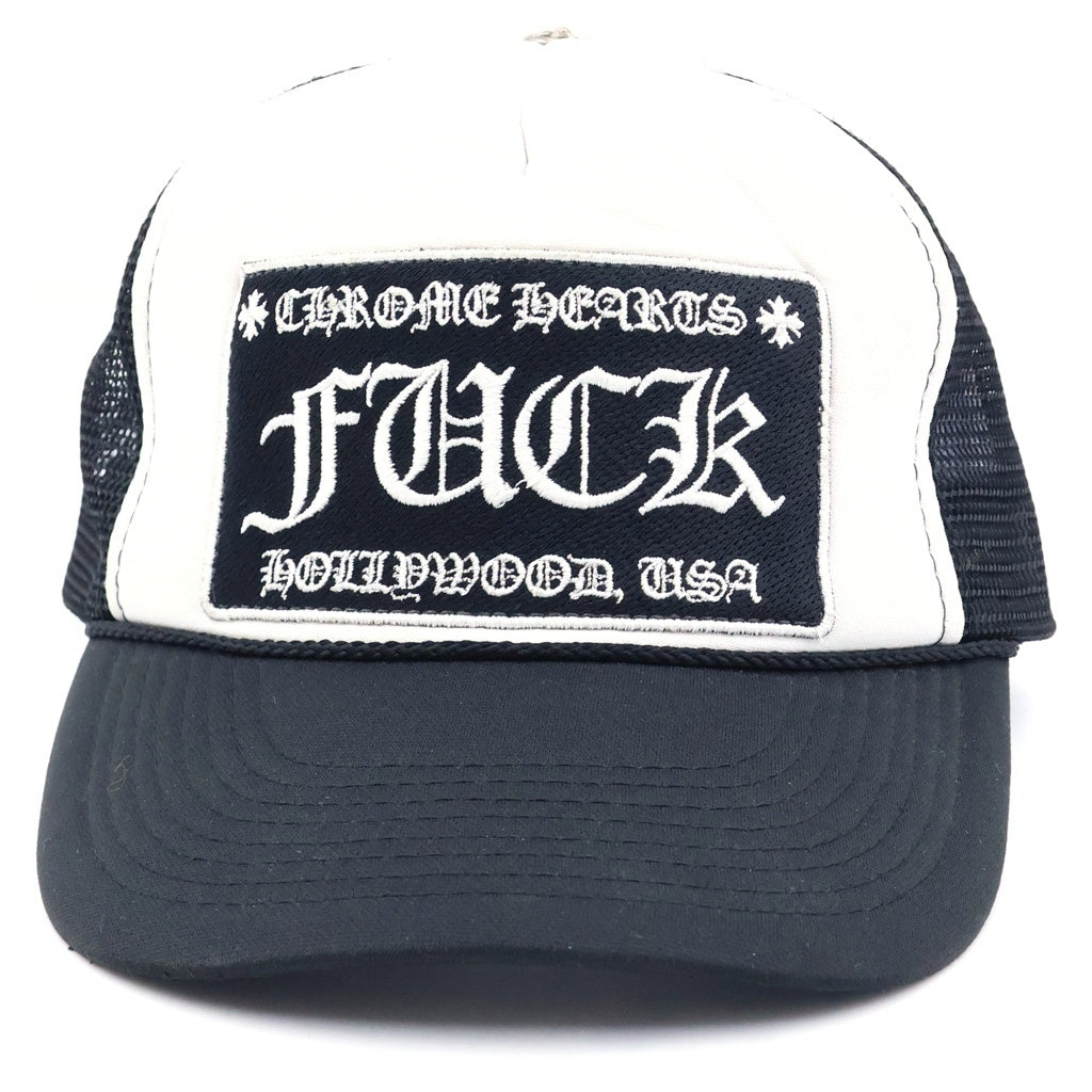CHROME HEARTS(クロムハーツ) TRUCKER CAP トラッカーキャップ クロスボール付メッシュキャップ 帽子 ブラック/ホワイト