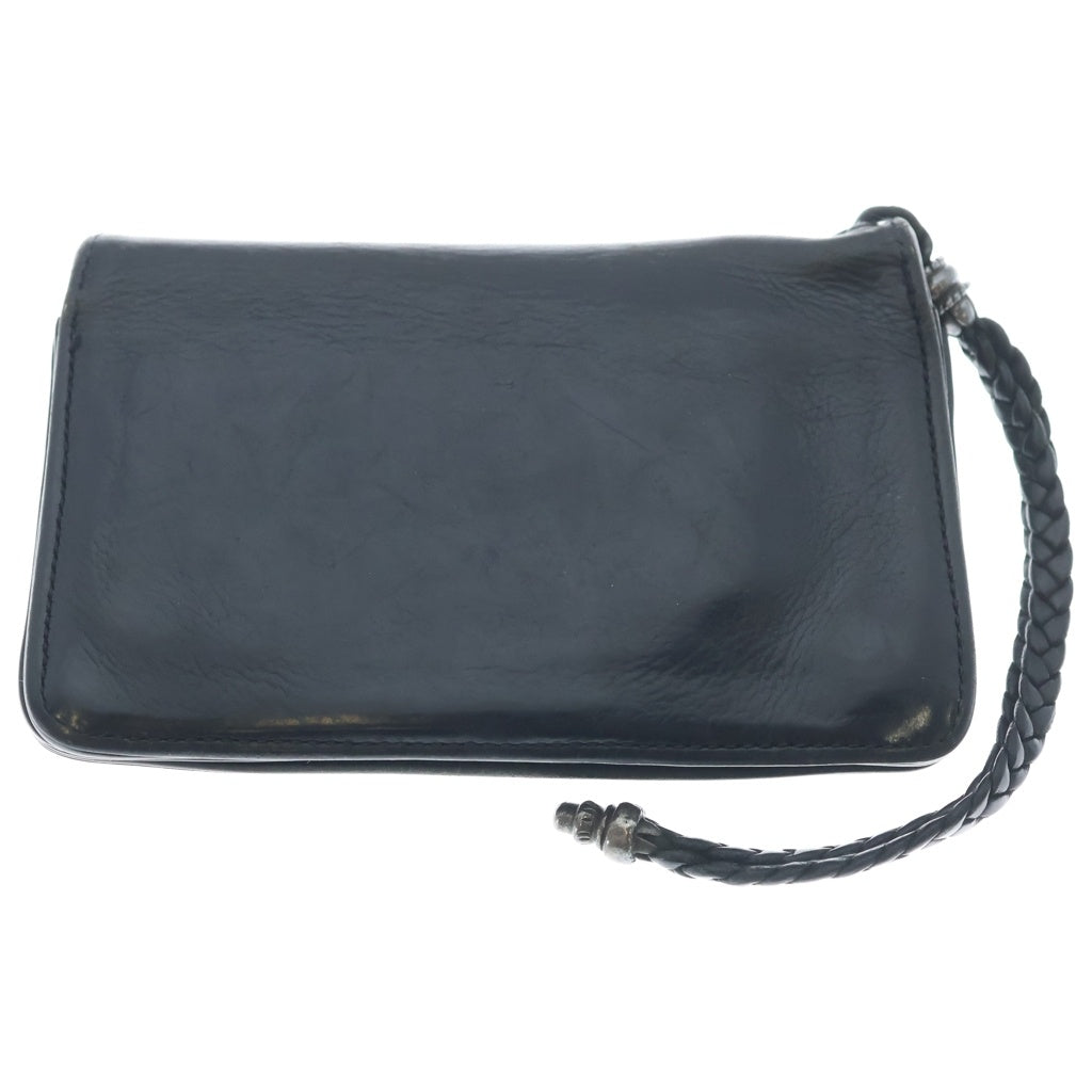 CHROME HEARTS(クロムハーツ) 2ZIP STRAP 2ジップストラップ クロスボールボタンレザーウォレット 財布 ブラック