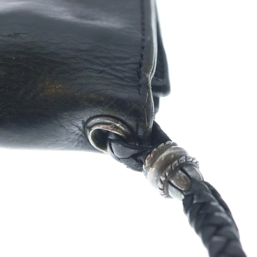 CHROME HEARTS(クロムハーツ) 2ZIP STRAP 2ジップストラップ クロスボールボタンレザーウォレット 財布 ブラック