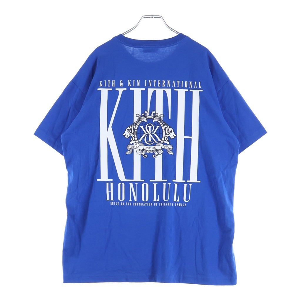 KITH(キス) HONOLULU ホノルル ロゴデザイン クルーネック カットソー 半袖Tシャツ ブルー
