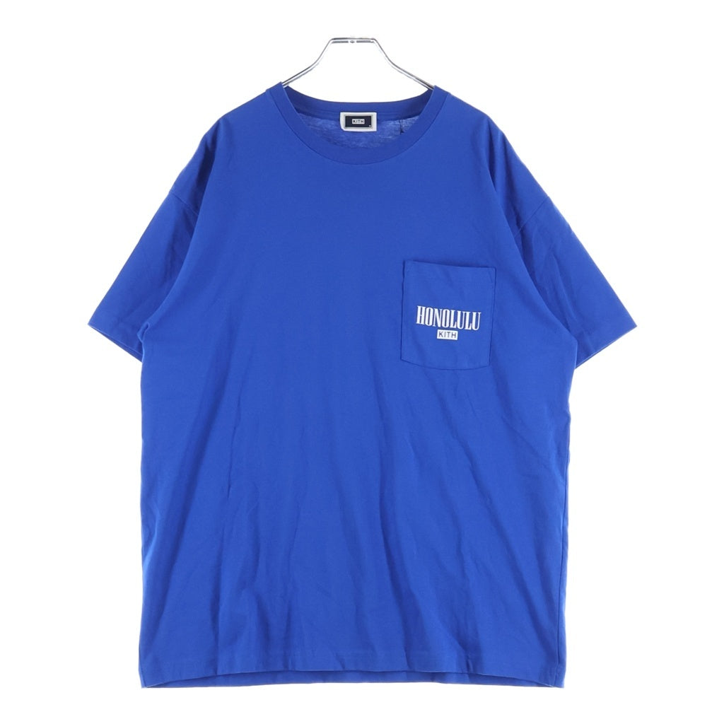 KITH(キス) HONOLULU ホノルル ロゴデザイン クルーネック カットソー 半袖Tシャツ ブルー
