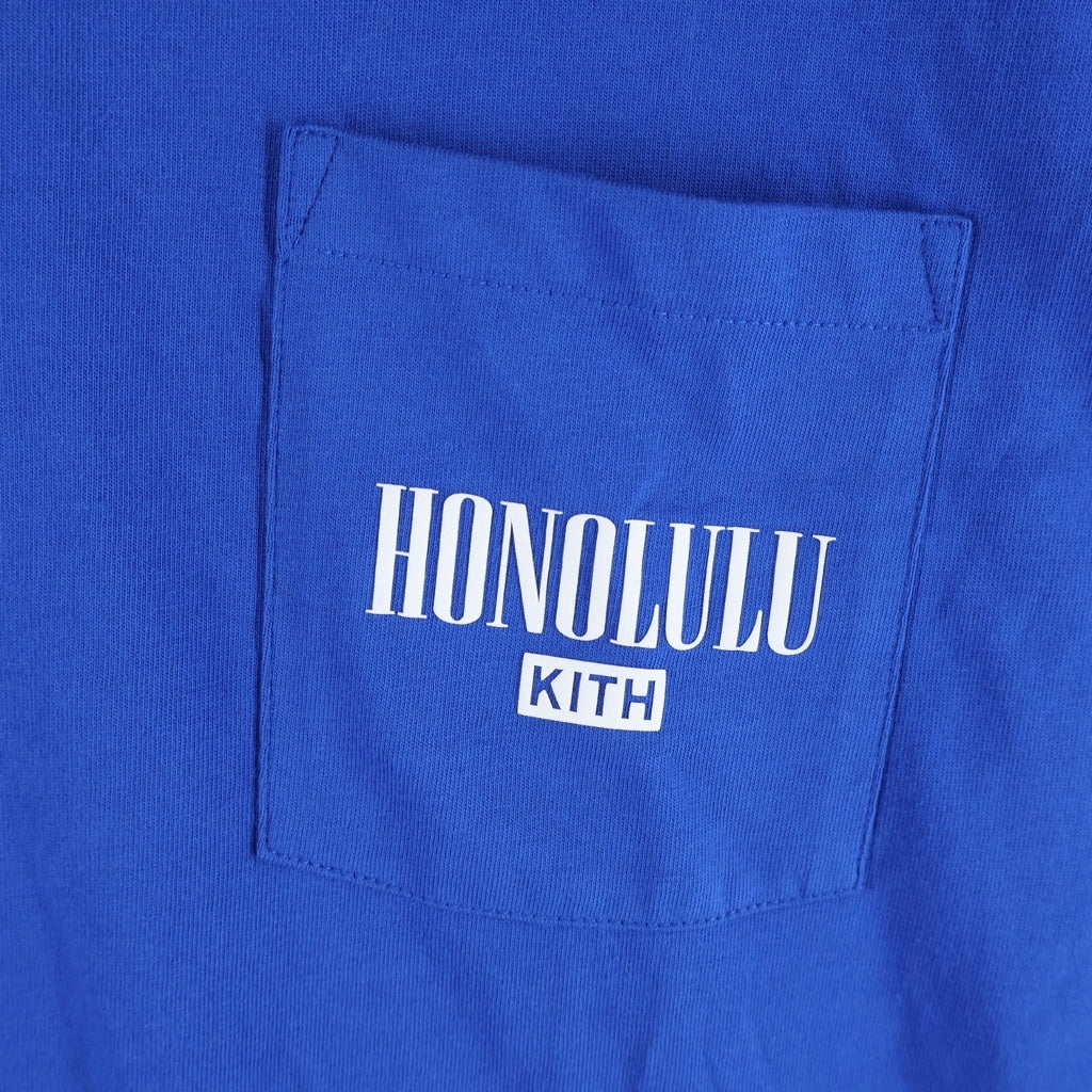 KITH(キス) HONOLULU ホノルル ロゴデザイン クルーネック カットソー 半袖Tシャツ ブルー