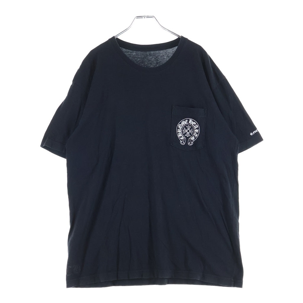 CHROME HEARTS(クロムハーツ) HORSESHOE S/S TEE ホースシュープリント ポケット半袖Tシャツ カットソー ブラック