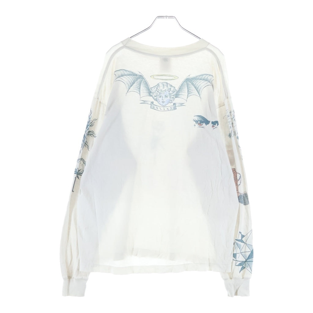 SAINT MICHAEL(セントマイケル) 25AW ×Dr. Woo TATTOO L/S TEE ×ドクターウー 長袖Tシャツ カットソー ホワイト SM-HR8-0000-029
