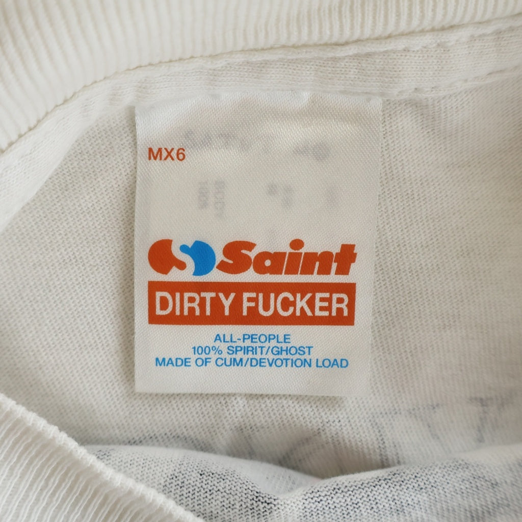 SAINT MICHAEL(セントマイケル) 25SS Graphic Print S/S TEE グラフィックプリント半袖Tシャツ カットソー ホワイト SM-HR1-0000-C18