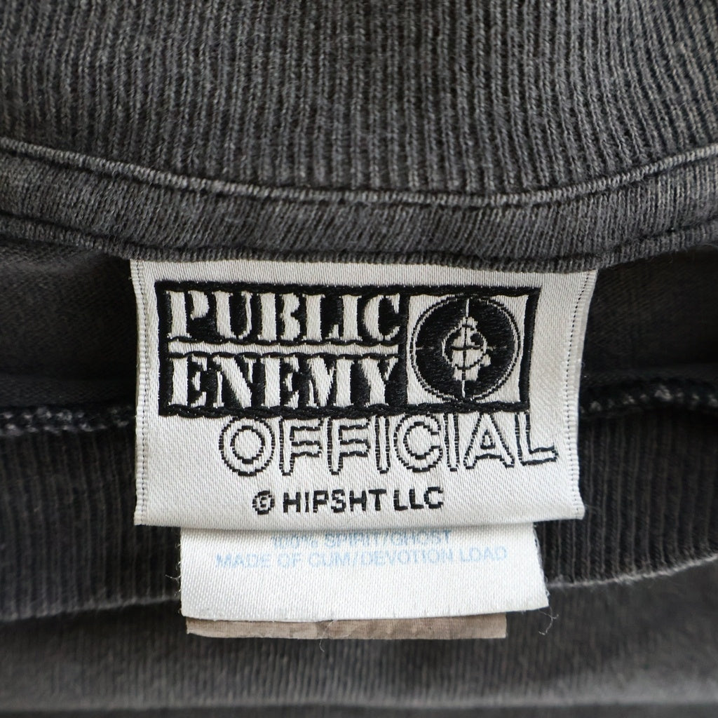 SAINT MICHAEL(セントマイケル) ×Public Enemy パブリックエネミー グラフィックプリント半袖Tシャツ カットソー ブラック SM-YS1-0000-C18