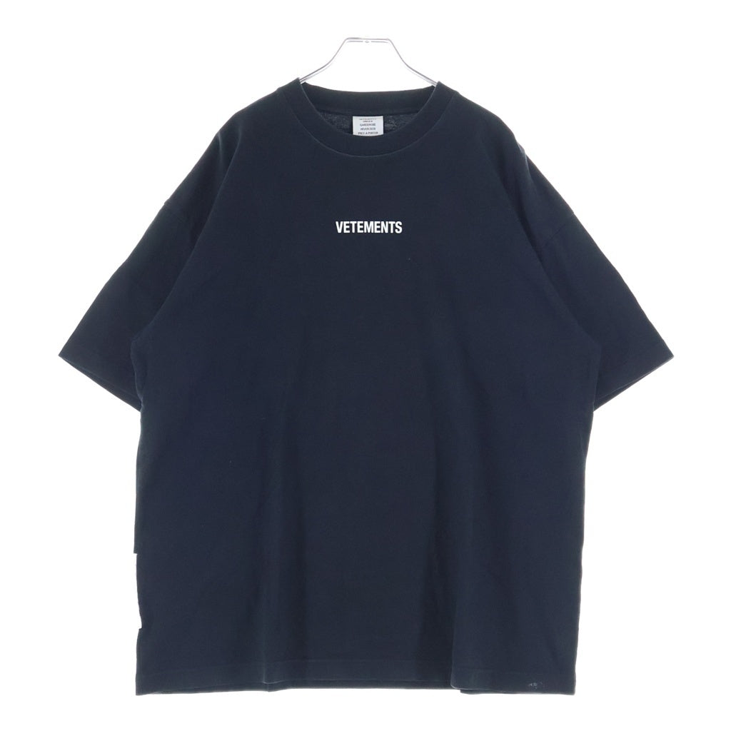 VETEMENTS(ヴェトモン) 19AW Logo Printed Tee Shirt ロゴプリント カットソー 半袖プリントTシャツ ブラック UAH20TR611