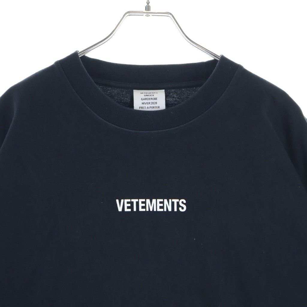 VETEMENTS(ヴェトモン) 19AW Logo Printed Tee Shirt ロゴプリント カットソー 半袖プリントTシャツ ブラック UAH20TR611
